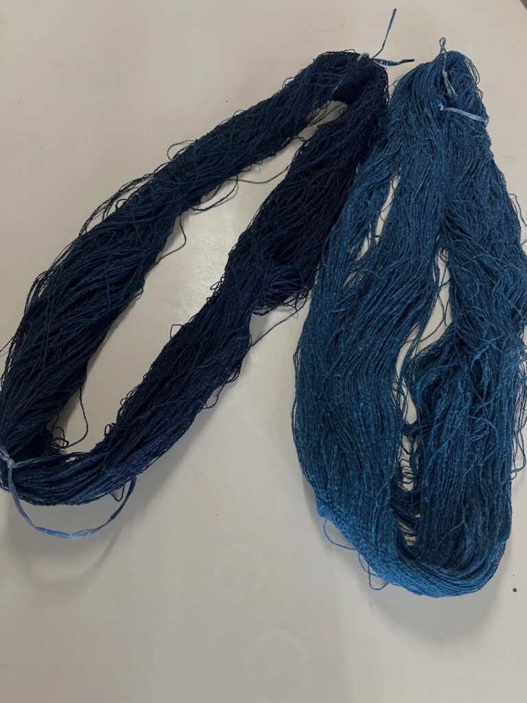 お持ち込み品の藍染め事例　紐
