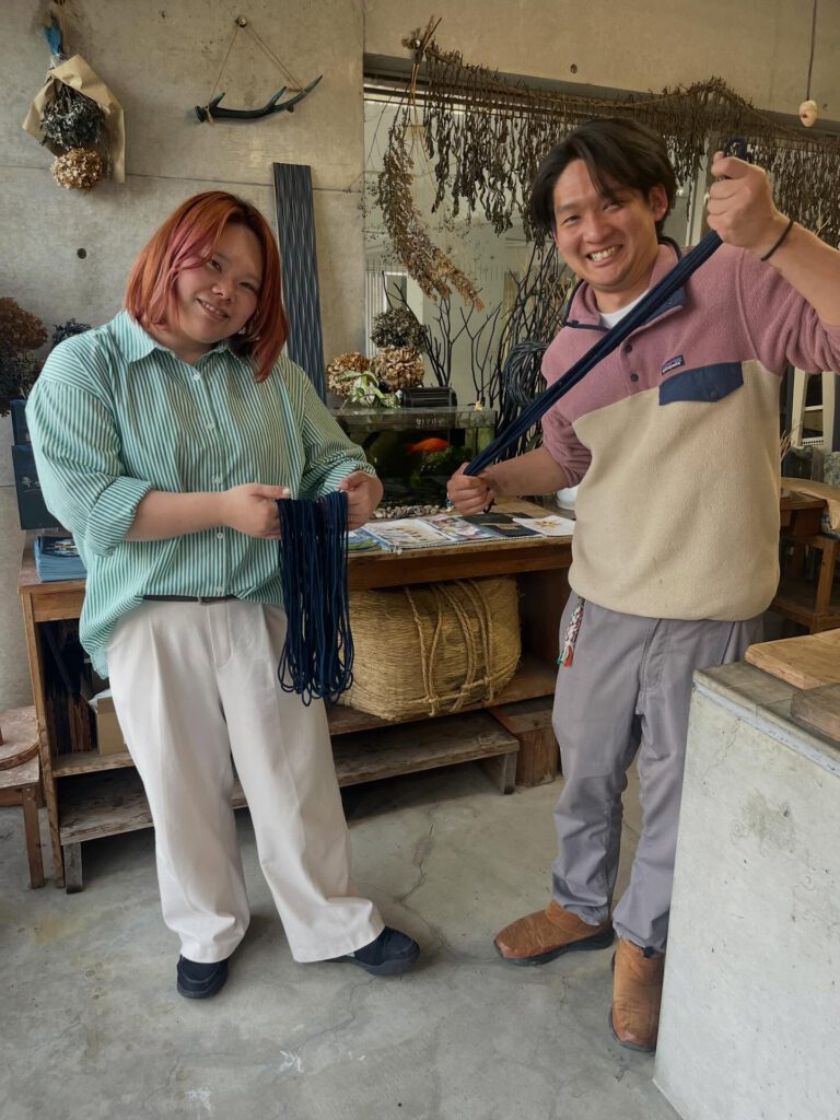 お持ち込み品の藍染め事例　紐